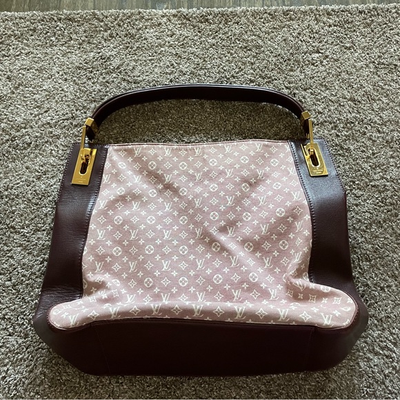 Authentic RARE Vintage Louis Vuitton purse leather trim gold pink/white bucket - Picture 9 of 15